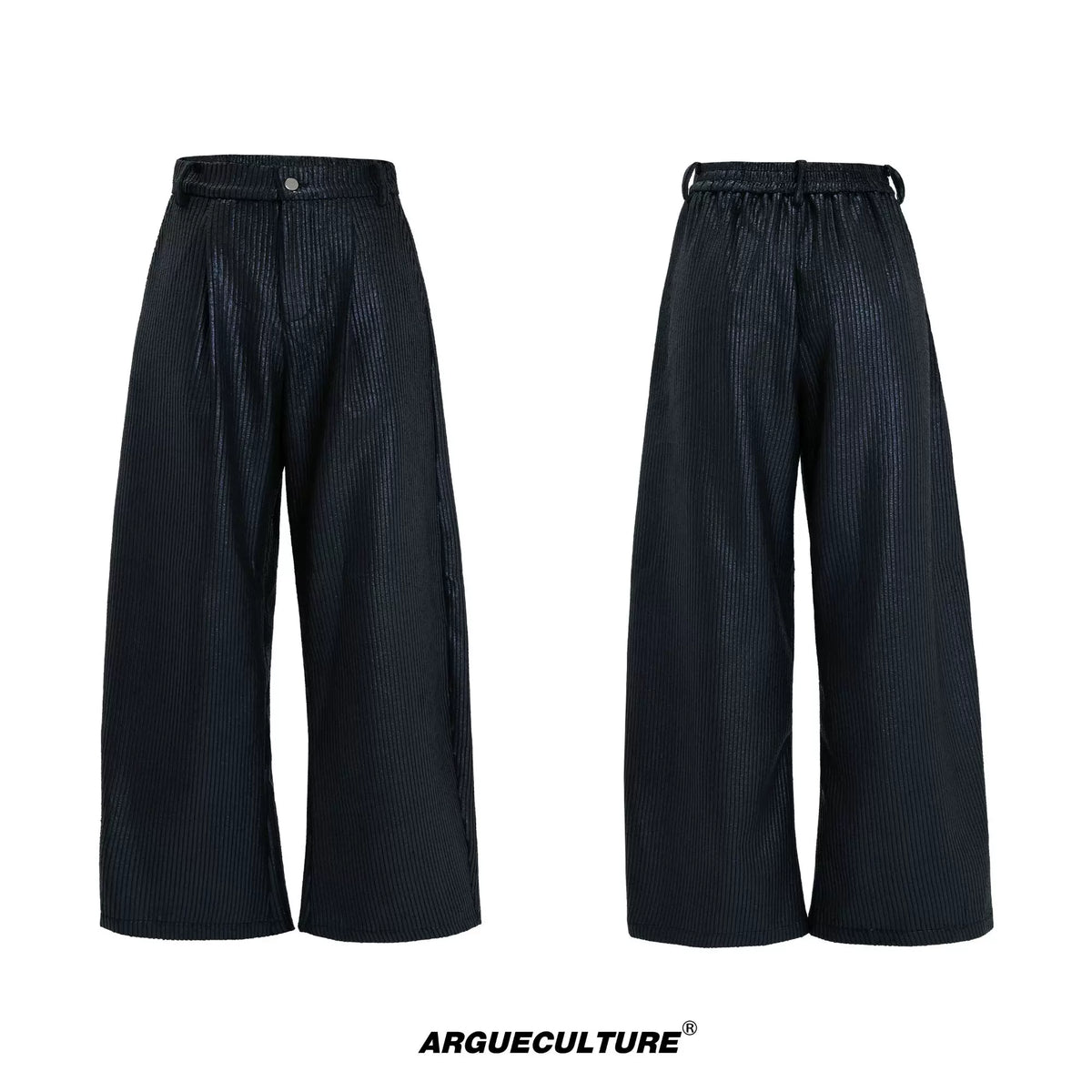 High-Waisted Straight-Leg Wide Pants for Streetwear - 0936 Black