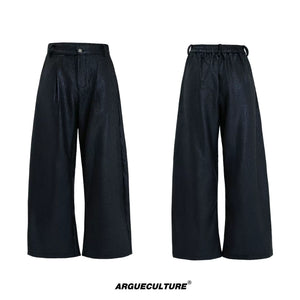 High-Waisted Straight-Leg Wide Pants for Streetwear - 0936 Black