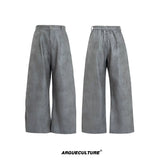 High-Waisted Straight-Leg Wide Pants for Streetwear - 0936 Gray