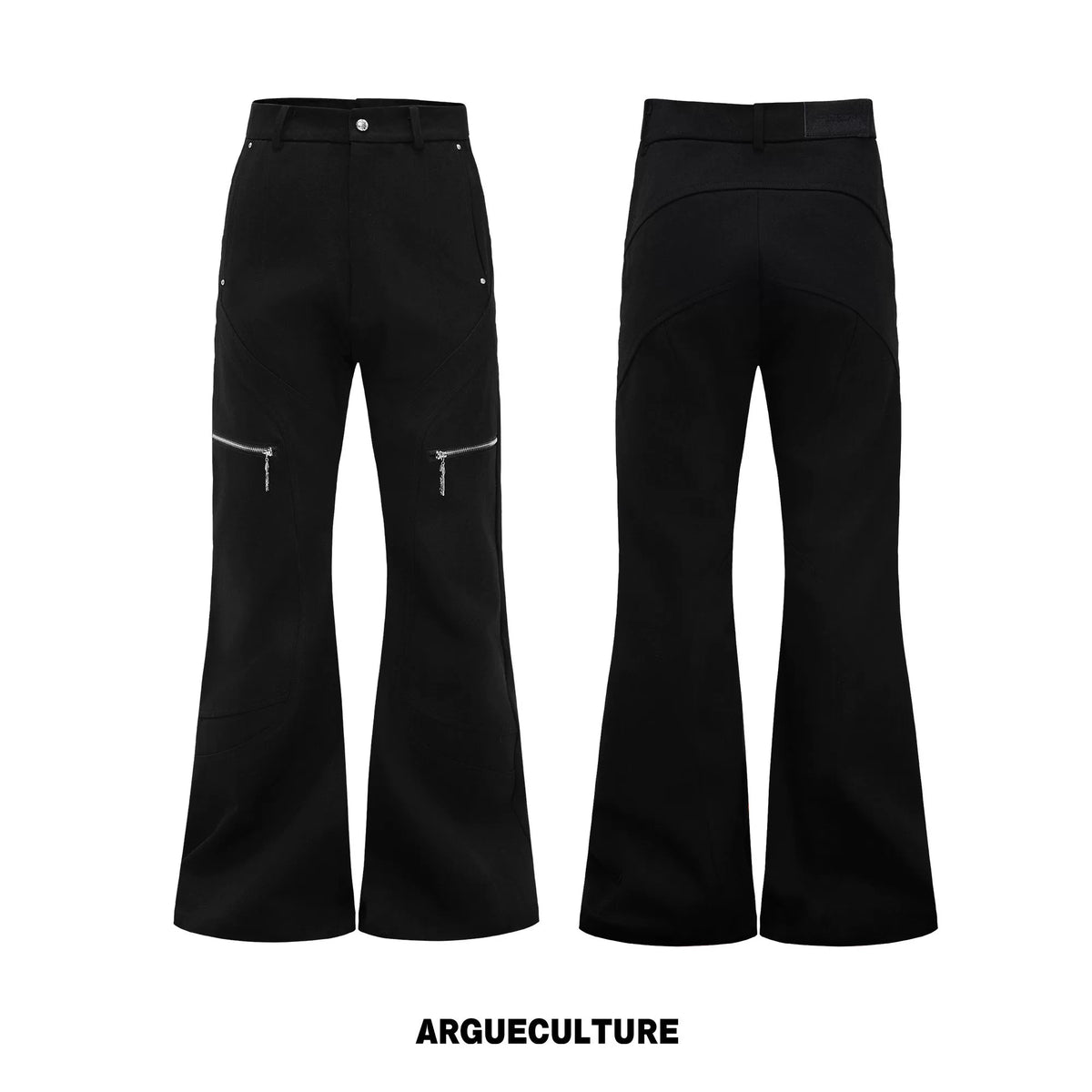 High-Waisted Straight-Leg Wide Pants for Streetwear - 1581 Black