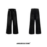 High-Waisted Straight-Leg Wide Pants for Streetwear - 6468 Black