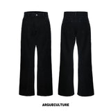 High-Waisted Straight-Leg Wide Pants for Streetwear - 1449 Black