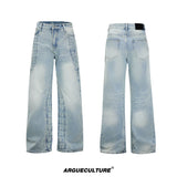 High-Waisted Straight-Leg Wide Pants for Streetwear - 1449 Blue