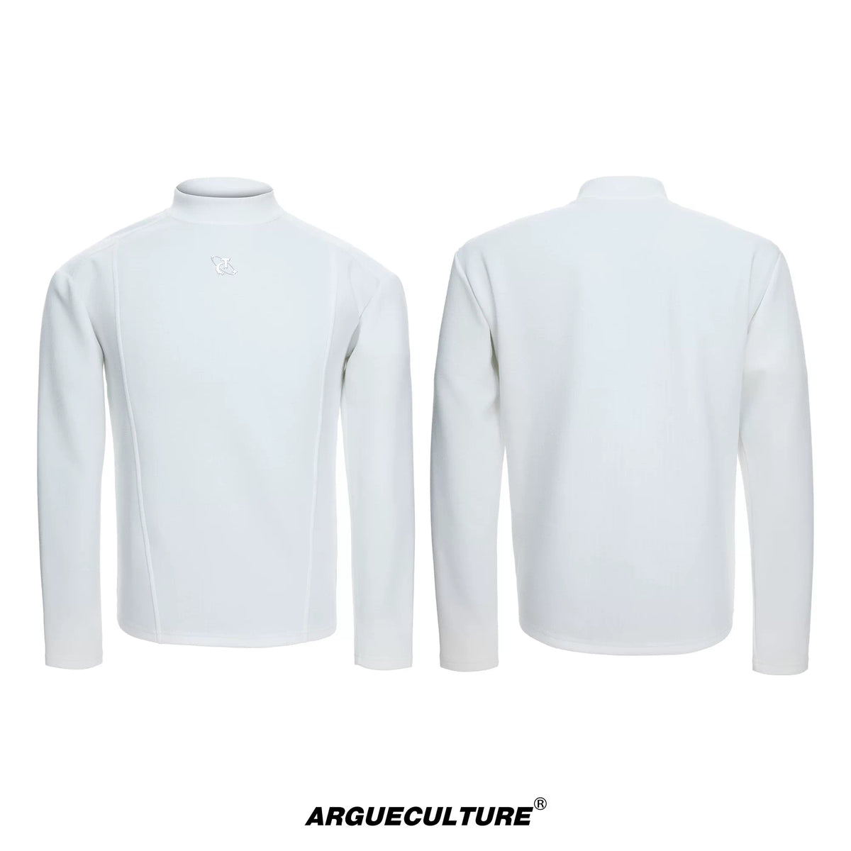 Selectable Stand-Collar Shirt | Long-Sleeve Streetwear - 1491 White