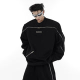 Selectable Stand-Collar Shirt | Long-Sleeve Streetwear - 0681 Black Top