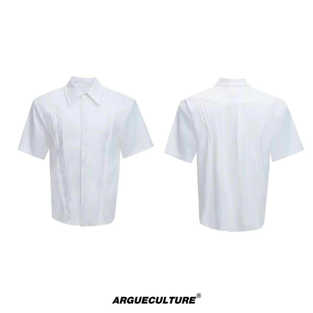 Selectable Stand-Collar Shirt | Long-Sleeve Streetwear - 0600 White