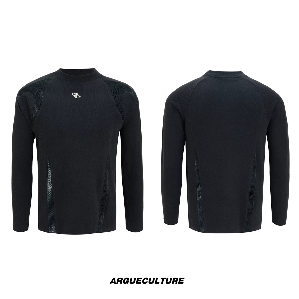 Selectable Stand-Collar Shirt | Long-Sleeve Streetwear - 1345 Black