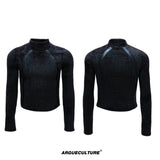 Selectable Stand-Collar Shirt | Long-Sleeve Streetwear - 0962 Black