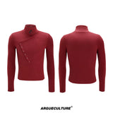 Selectable Stand-Collar Shirt | Long-Sleeve Streetwear - 1254 Red