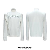 Selectable Stand-Collar Shirt | Long-Sleeve Streetwear - 1377 White