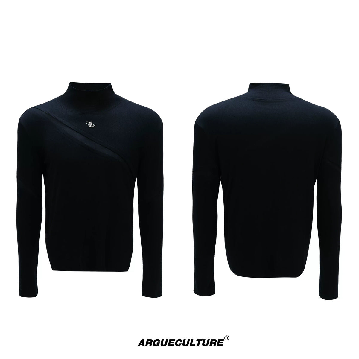 Selectable Stand-Collar Shirt | Long-Sleeve Streetwear - 0977 Black