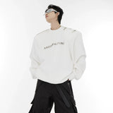Selectable Stand-Collar Shirt | Long-Sleeve Streetwear - 6060 White