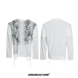Selectable Stand-Collar Shirt | Long-Sleeve Streetwear - 1465 White