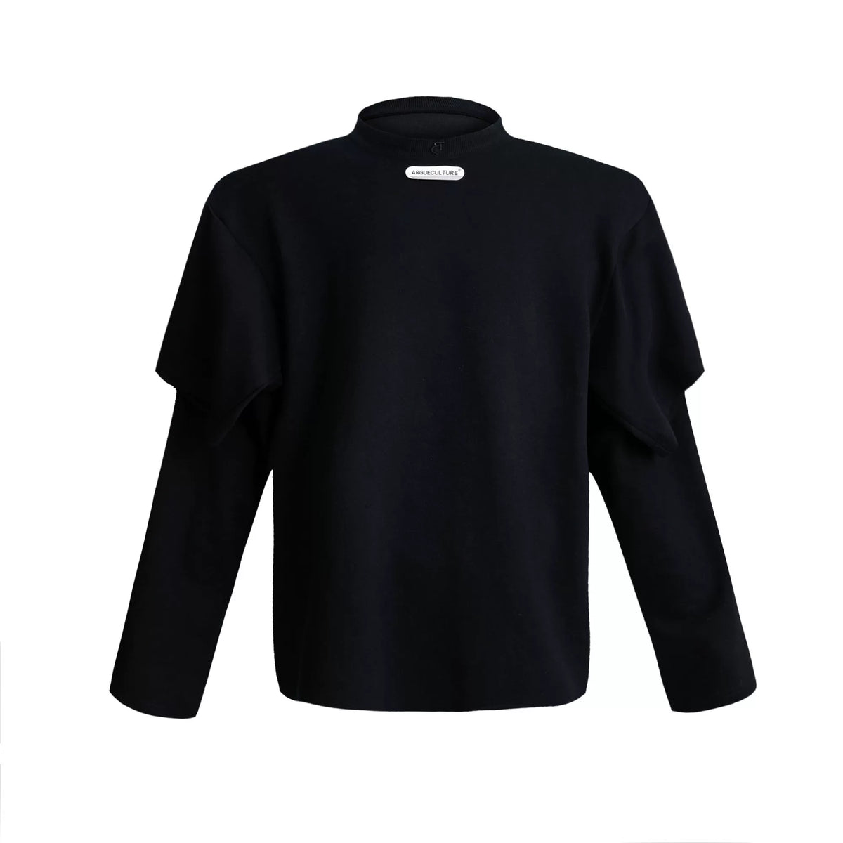 Selectable Stand-Collar Shirt | Long-Sleeve Streetwear - 6401 Black