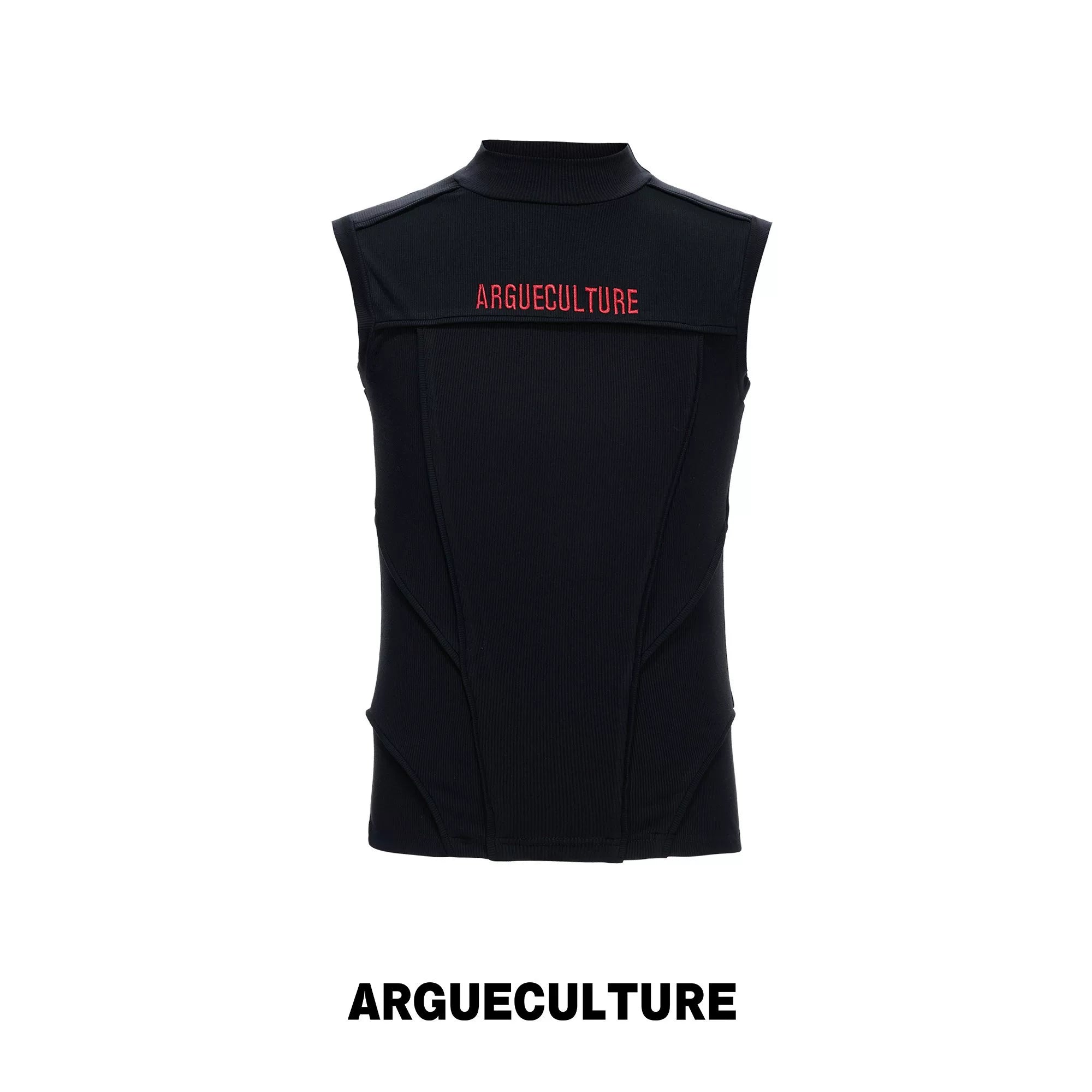Structured Seam Sleeveless Tank Top | ARGUE CULTURE - Black