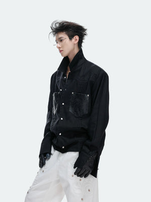 Floral Embroidered Linen Shirt Jacket | Argue - main image 2