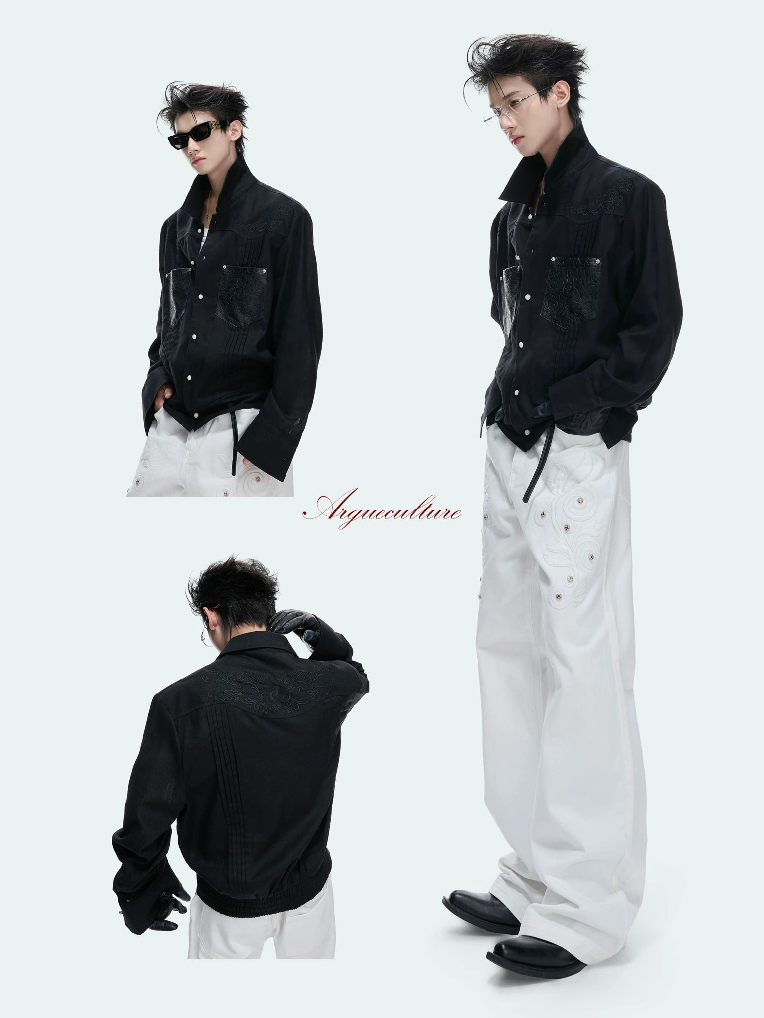Floral Embroidered Linen Shirt Jacket | Argue - main image 5