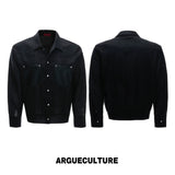 Floral Embroidered Linen Shirt Jacket | Argue - Black