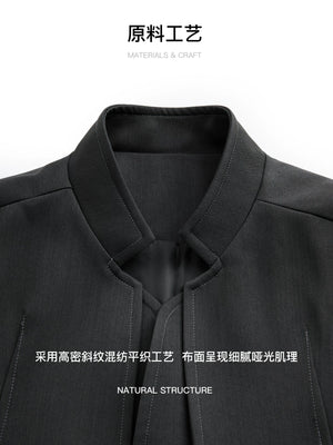 Deconstructed Cropped Blazer Jacket in Gray - main image 4