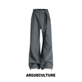Microcheck Flared Trousers with Adjustable Sash Belt - Preorder Black Trousers