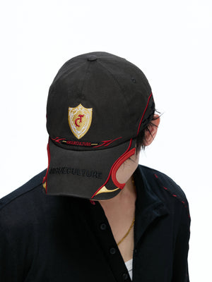 Embroidered Racing Baseball Cap in Washed Cotton Twill - main image 4
