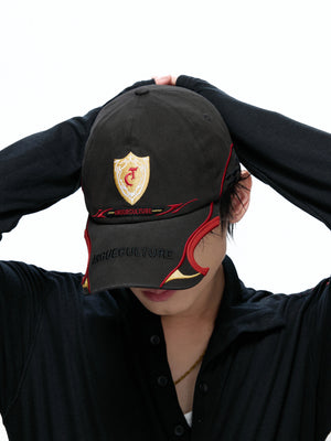 Embroidered Racing Baseball Cap in Washed Cotton Twill - main image 5