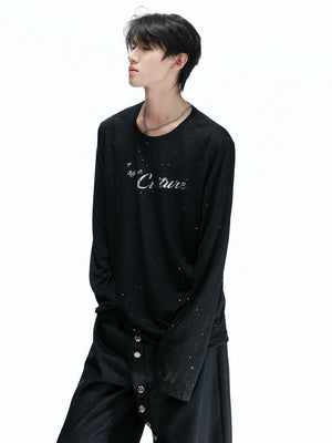 Lyocell Blend Star-Speckled Long Sleeve T-Shirt - main image 1