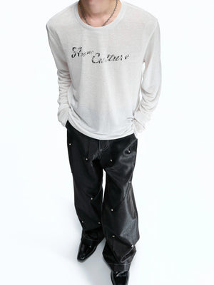 Lyocell Blend Star-Speckled Long Sleeve T-Shirt - main image 2