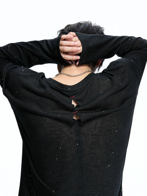 Lyocell Blend Star-Speckled Long Sleeve T-Shirt - main image 3