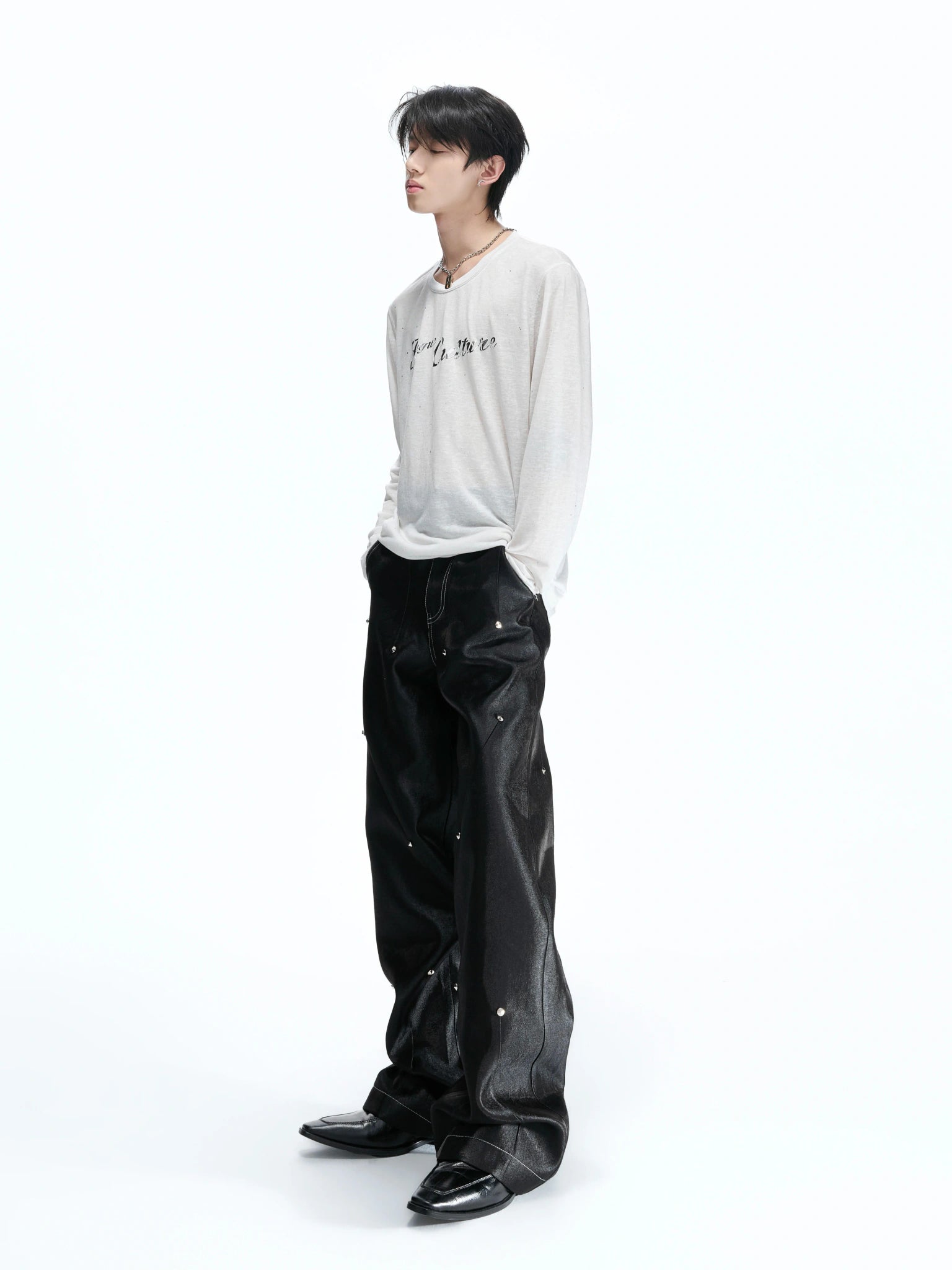 Lyocell Blend Star-Speckled Long Sleeve T-Shirt - main image 5