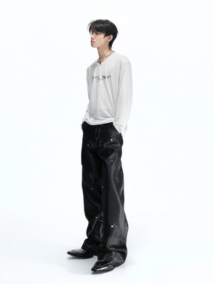 Lyocell Blend Star-Speckled Long Sleeve T-Shirt - main image 5
