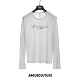 Lyocell Blend Star-Speckled Long Sleeve T-Shirt - Top / White