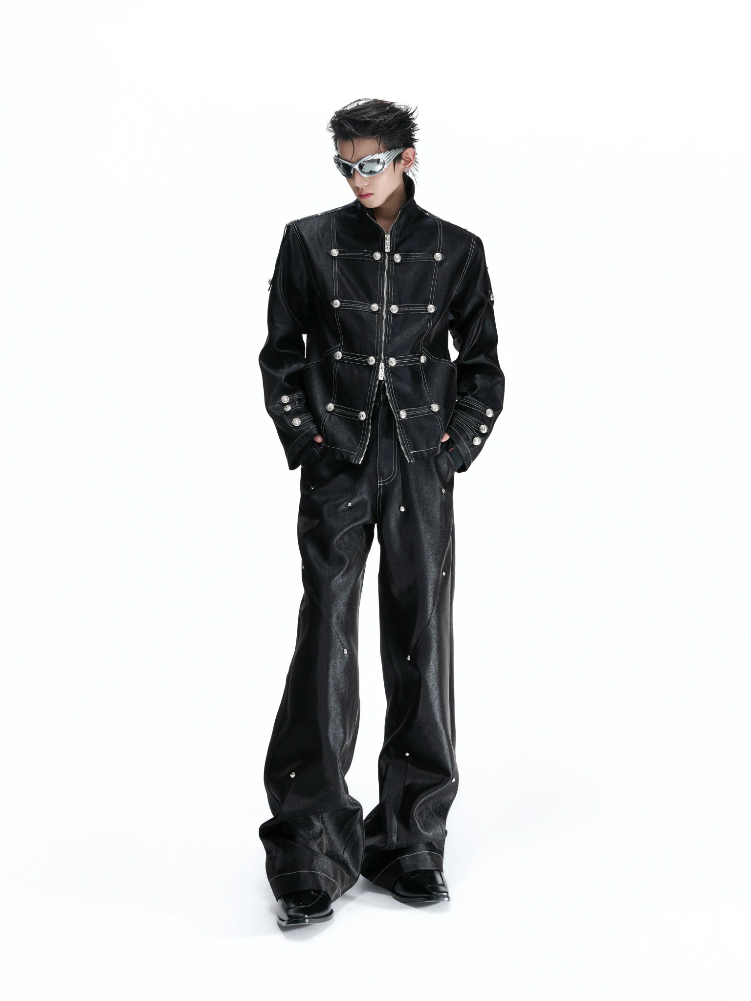 Napoleon Trim Short Jacket and Straight Pants - main image 1