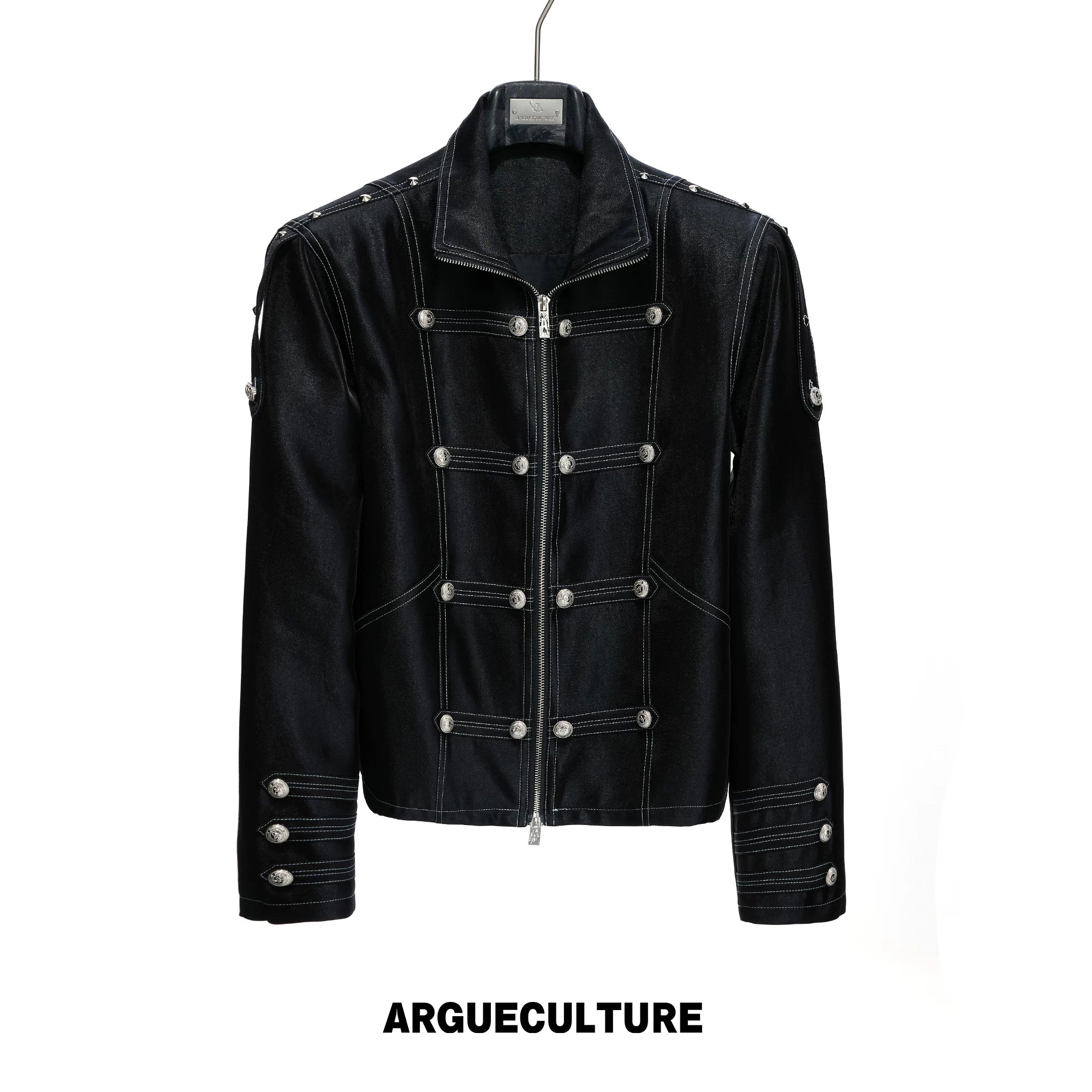 Napoleon Trim Short Jacket and Straight Pants - Jacket / Black
