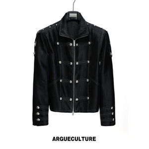 Napoleon Trim Short Jacket and Straight Pants - Jacket / Black