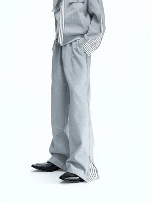 Zip Sweatshirt & Flared Pants, Striped Ribbon Detail - main image 5