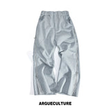 Zip Sweatshirt & Flared Pants, Striped Ribbon Detail - Bottoms / Gray