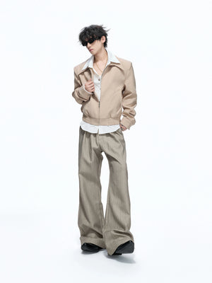 Deconstructed Faux-Layer Cropped Boxy Zip-Front Jacket - main image 3