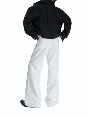 Floral Embroidered Rivet Straight-Leg Denim Jeans - main image 4
