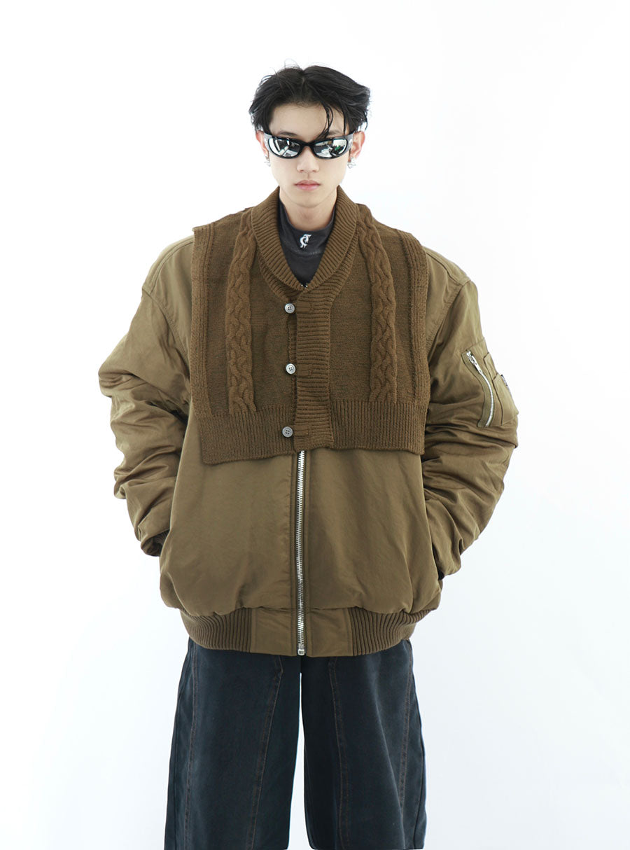 Streetwear Baseball Jacket - Oversized Puffer Jacket for Men