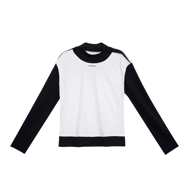 2 - in - 1 Slim - Fit Spliced Base Layer Color Block Long Sleeve T - Shirt - ArguE CulturE