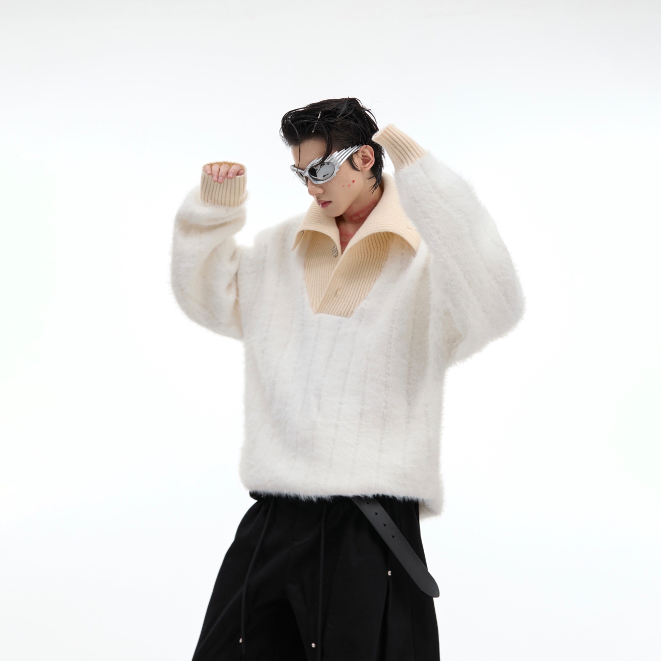 Oversized Striped Turtleneck Sweater - Chunky Knit Unisex Pullover