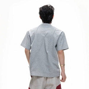 Clean White Relaxed Fit Pleated Tee for Streetwear Style