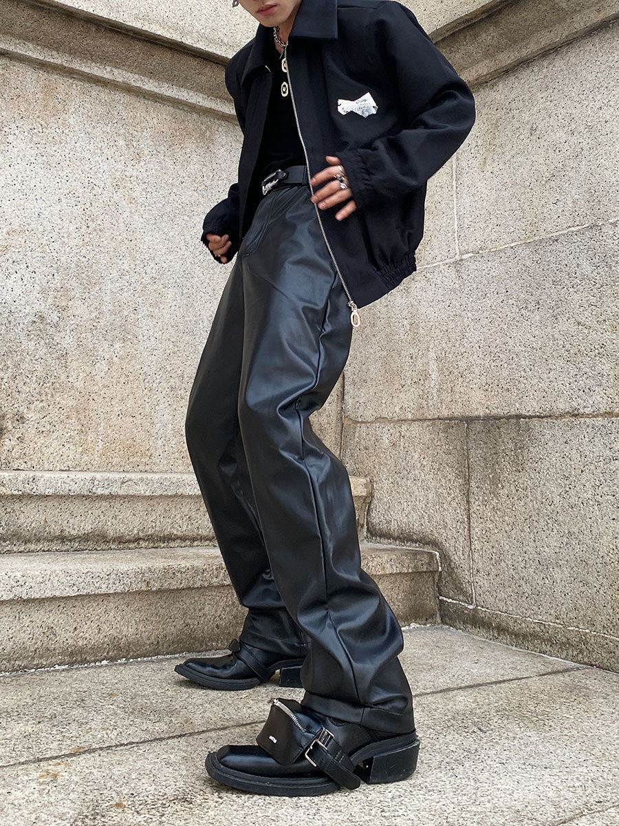 Oversized Shoulder-Pad Jacket - Streetwear Short Coat Men