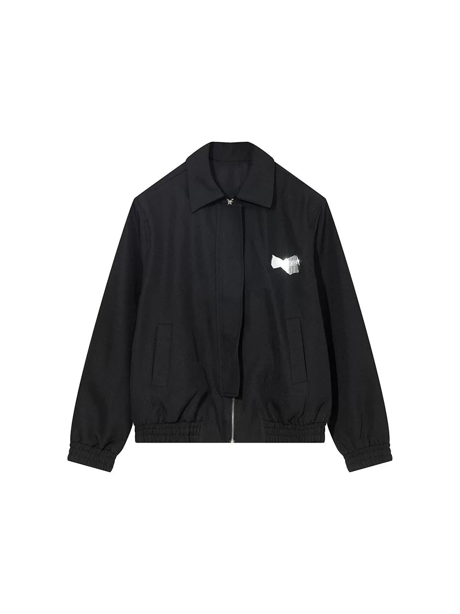 Unisex Cropped Oversized Zip Jacket with Metal Details - main image 5