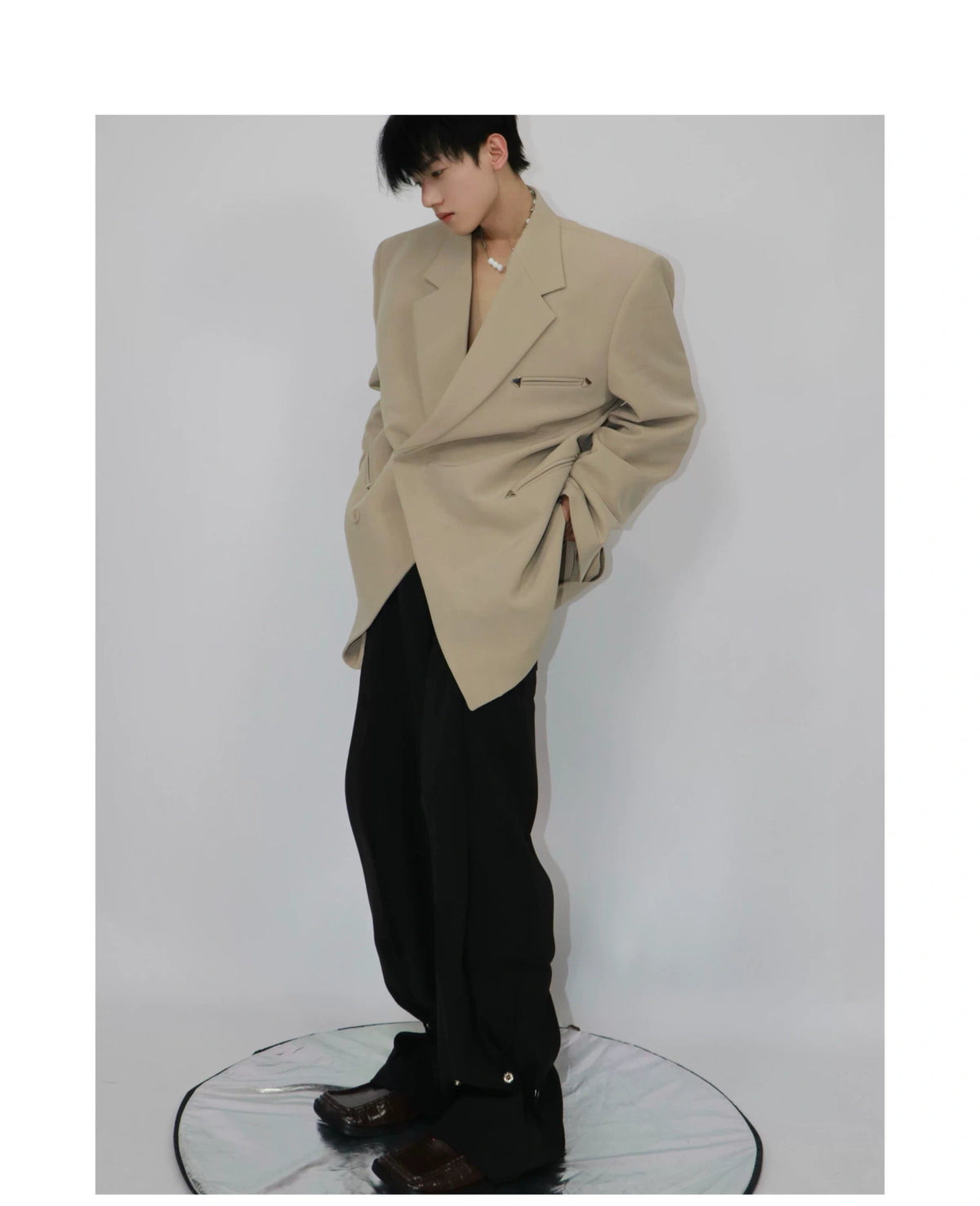 Relaxed Black Double-Breasted Blazer | Streetwear Jacket - description image 8