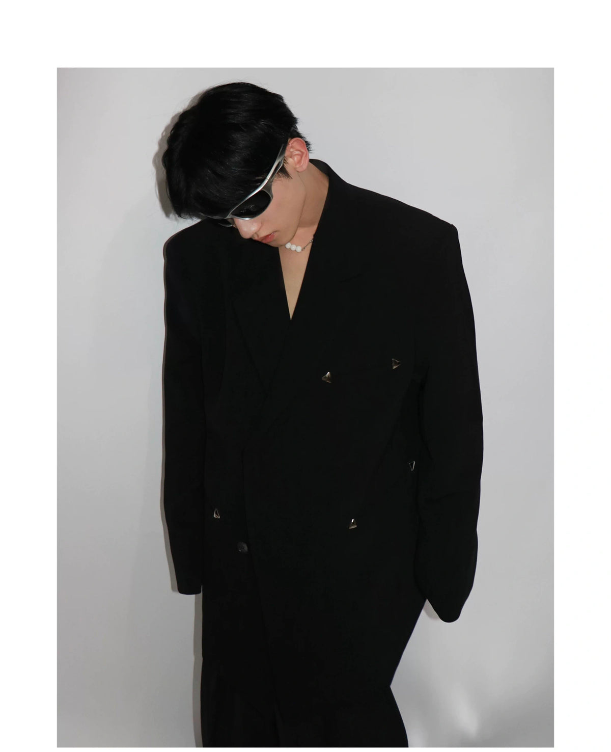 Relaxed Black Double-Breasted Blazer | Streetwear Jacket - description image 12