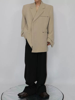 Relaxed Black Double-Breasted Blazer | Streetwear Jacket - main image 4