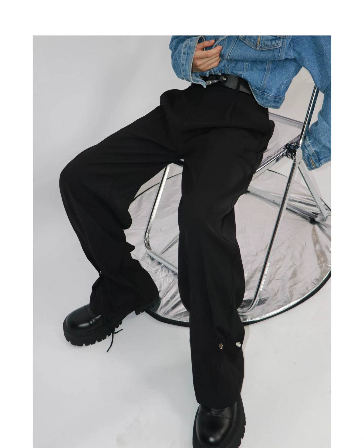 Relaxed Cotton-Modal Straight-Leg Trousers | White - description image 11