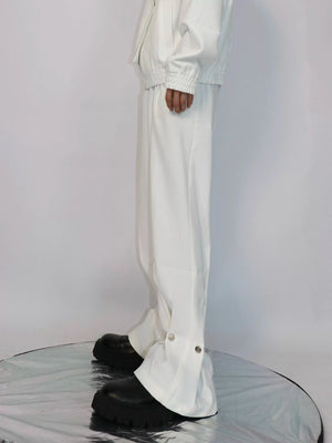 Relaxed Cotton-Modal Straight-Leg Trousers | White - main image 1